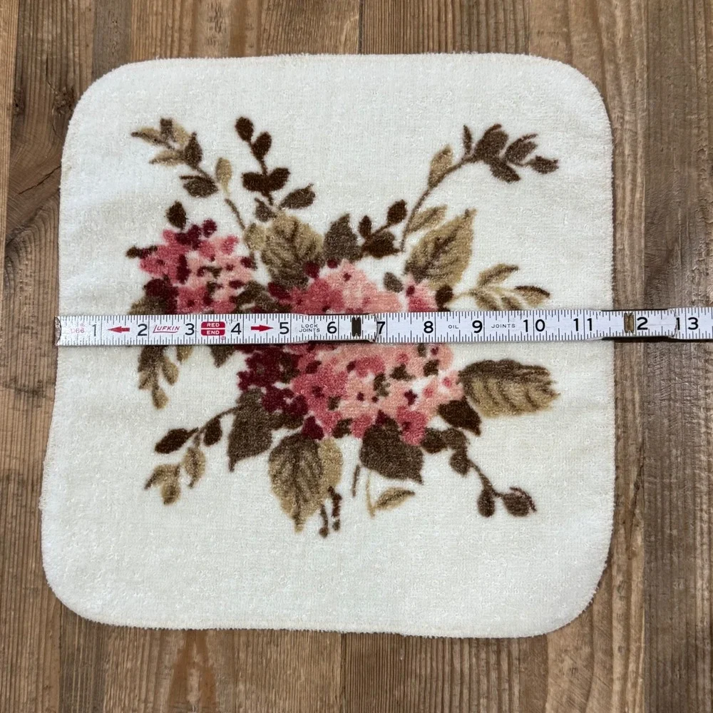 Vintage Towel Set Floral Hydrangea Springmaid 3 Piece Pink Brown White USA Made